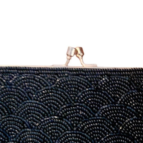 Vintage 60s Walborg Black Beaded Evening Bag Clut… - image 5