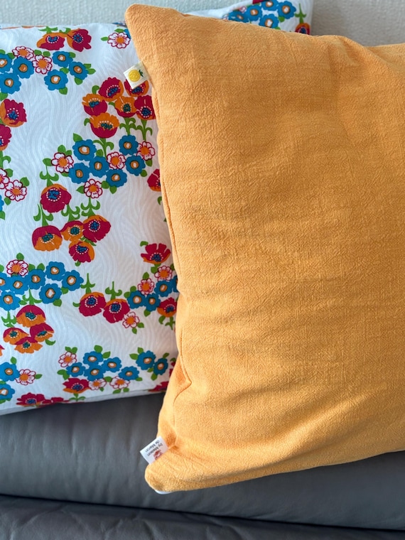 Leinen Kissenhülle Karotte 30x30 35x35 40x40 50x50 60x35 Uni Kissen Bezug strukturiert Boho handmade Maison de Maron