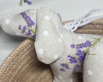 Lavendel Säckchen Hund oder Herz handmade Deko mit Spitze Maison de Maron