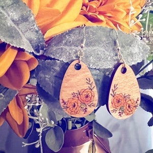 Poppy Flower Dangle Earrings Homemade