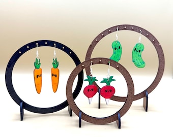 Radish Carrot Pickle Earrings wood and resin dangle earrings