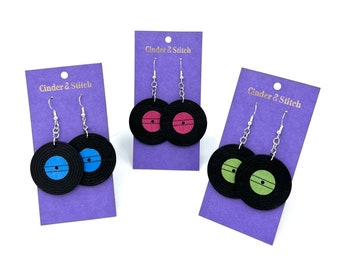Record Album Wooden dangle earrings