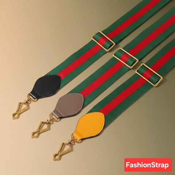 Red and Green Stripe Adjustable Bag Strap: Fashion Handbag  display picture 3
