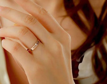 Handwriting Initial ring  Custom Name Ring Personalized Ring Wedding Gift  Custom Engraved Ring For Birthday  Ring Stack For Her Him