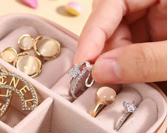 Personalized Travel Jewelry Box • Engraved Jewelry Organizer • Custom Memory Case Gift for Women Girls • Bridesmaid Proposal Box
