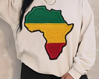 black history yarn crochet Africa map png, Africa black history Embroidered png, African Heritage Png , Black History Month crochet gifts