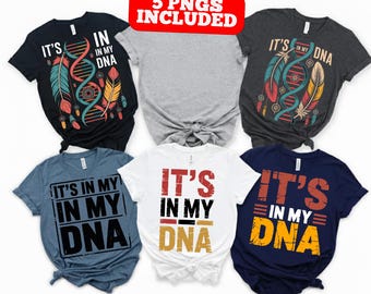 È nel mio DNA - Pacchetto PNG, design Heritage con acchiappasogni a forma di piuma, file digitale per la stampa a sublimazione su maglietta con orgoglio retrò effetto invecchiato.