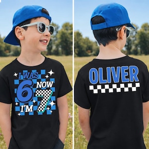 Personalized checkered I Was 6 Now I’m 7 , Custom 7th Birthday Kid Name png, I Was 6 Now Im 7 Kids svg, 67 Shirt, 6 7 Birthday Boy and girl, Gift For Alpha Kids, Six Seven design Instant Digital Download