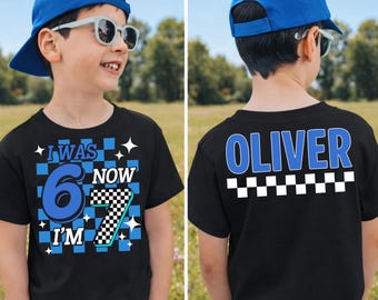 PNG y SVG personalizados para cumpleaños número 67, camiseta infantil a cuadros "Tenía 6 años, ahora tengo 7", divertidos regalos de cumpleaños para niños y niñas (descarga digital).