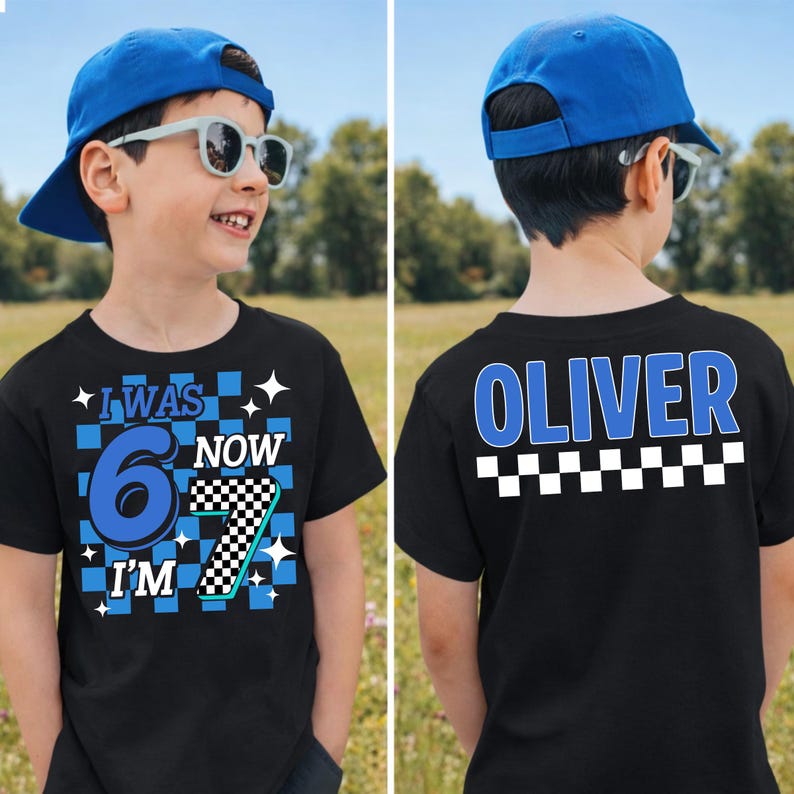 Personalized checkered I Was 6 Now I’m 7 , Custom 7th Birthday Kid Name png, I Was 6 Now Im 7 Kids svg, 67 Shirt, 6 7 Birthday Boy and girl, Gift For Alpha Kids, Six Seven design Instant Digital Download