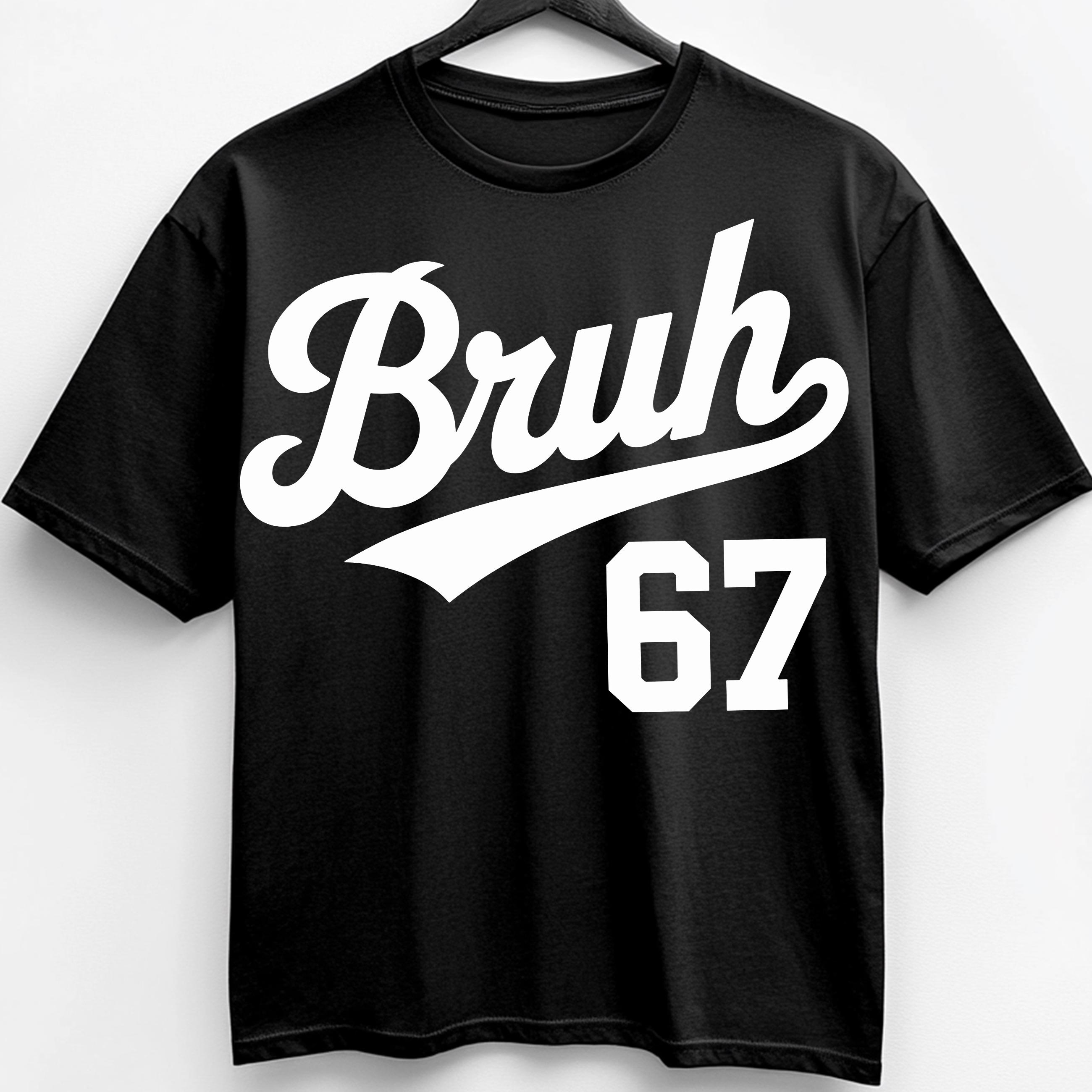 67 PNG SVG Bundle, Bruh Six Seven Funny Meme, Black & White 6 7 ...