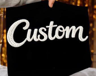 Custom Pearl Name PNG, Pearl Beaded Script Text, Elegant Pearl Typography Design, Personalized Pearl Lettering PNG, Faux Pearls 3D PNG gift