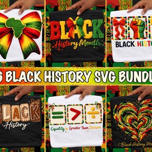 Paquete de bordado de historia afroamericana SVG, diseños de hilo sintético para el Mes de la Historia, lazo de coqueta de historia afroamericana, kit de gancho de pestillo, regalos SVG de corazón para el Mes de la Historia Afroamericana