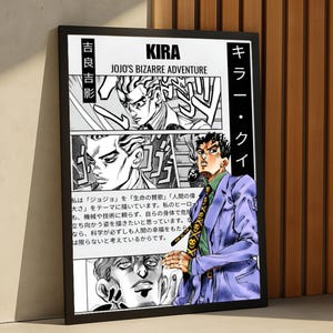 JoJo&#39;s Bizarre Adventure Wandbild Yoshikage Kira Poster, Diamond is Unbreakable Manga-Druck, Geschenk für Otakus, Heimdekoration