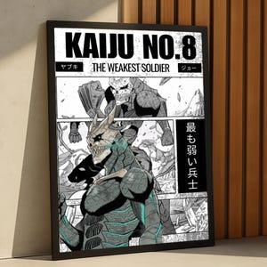 Kaiju Nr. 8 Kafka Hibino Japanisches Anime-Manga-Poster, Vintage-Kunstdruck aus Japan, Ästhetische Wanddekoration, Einzigartiges Kunstwerk, Weihnachtsgeschenk