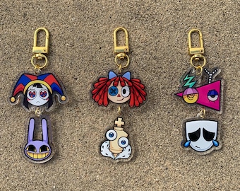 DIGITAL CIRCUS Double-sided Linked Keychains