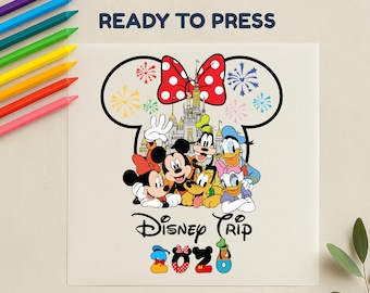 Disney Trip Dtf Print, Mickey Mouse Dtf, Minnie Mouse Dtf, Family Trip Dtf, Matching Male and Female Design, Heat Transfer, Ready To Press