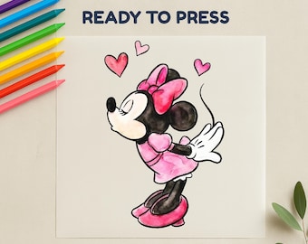 Mickey and Minnie Valentines DTF, Valentines Day Dtf, Couples Valentines Dtf, Heat Transfer Print, Ready To Press, No Wedding, High Quality