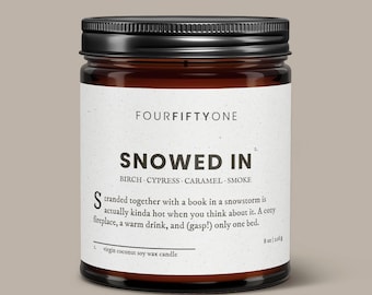 Snowed In 8oz Soy Candle, Birch Vanilla Smoke