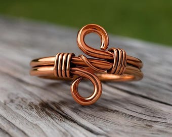 Handgefertigt Kupfer Band Ring | Unisex Wellness Geschenk