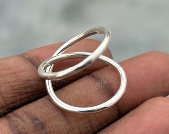 スワン スプリント リング – 槌目加工 925 スターリングシルバー 調節