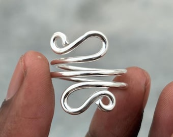 Sterling Silver Crochet Ring - Handmade Stackable Jewelry