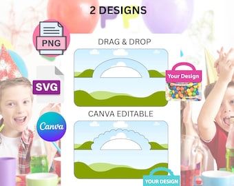 Treat bag topper with handle| Bag topper template | Bag topper| DIY Candy bag header