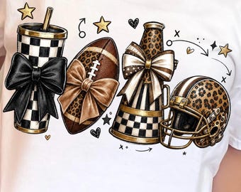 Football Mom PNG, Coquette Football Sublimation, Leopard Football Game Day PNG, Buffalo Check Sports Shirt Design, Preppy Fall Sports