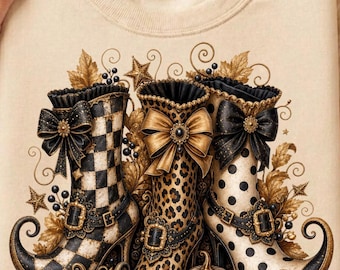 Pacote de PNGs de Halloween | Chapéu de Bruxa PNG | Bota de Bruxa PNG | Gato Preto PNG | Estampa Xadrez, Leopardo e Bolinhas de Halloween | Clipart de Halloween Coquette