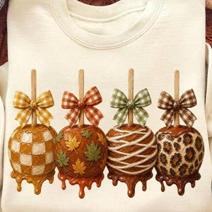 Fall carmel apples PNG, Apple Orchard Market Design, Trendy Autumn Sublimation, Candy Apples PNG