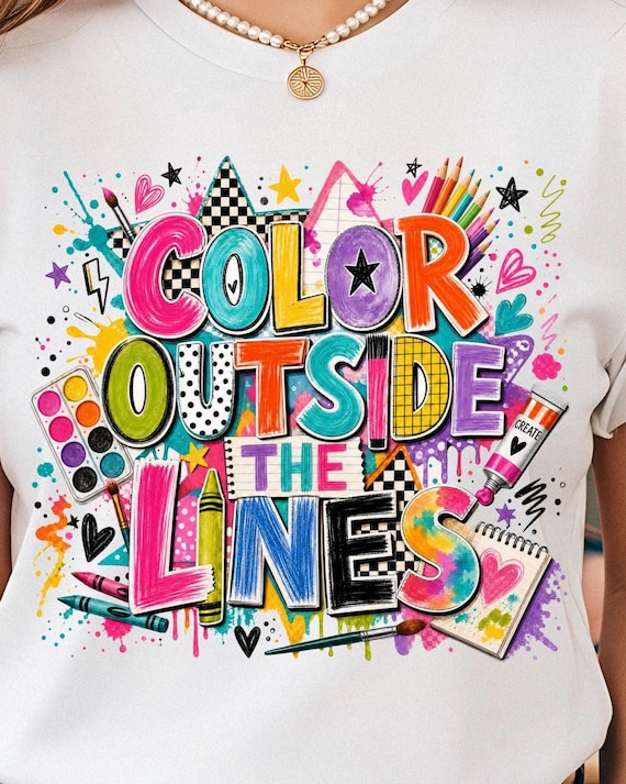 Back to School PNG | Art Teacher PNG | Creative Teacher Shirt Design | Color Paint Draw PNG | Colorful Classroom Sublimation Download
