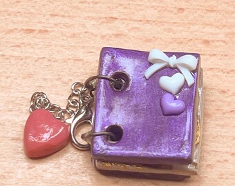 Opening Book Desk Charm | Kissing Skulls | Handmade Clay Bookmark Clip | Gothic Bookish Gift | Dark Academia | Book Lover Accessories