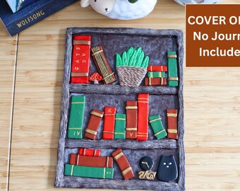 Library Book Cover Set | Handmade Polymer Clay | Dark Academia Desk Decor | Book Lover Gift | Bibliophile Gift