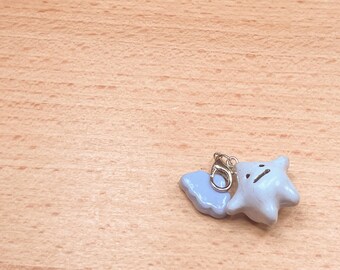 Star Character Desk Charm | Polymer Clay | Kawaii Cloud Friend | Quirky Cute Bookmark Clip | Pastel Book Charm | Handmade Gift