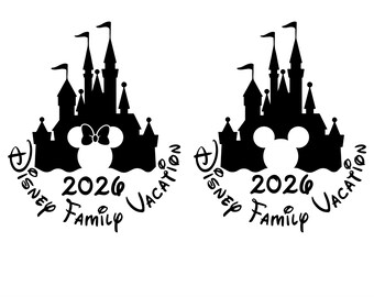 Family Vacation 2026 SVG Bundle, Magical Castle Mouse Ears SVG PNG, Family Trip Sublimation Design, Matching Family Cut Files for Cricut