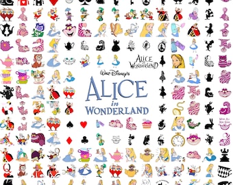 400 bestanden Alice in Wonderland SVG-bundel, Alice SVG, prinses-svg, Alice in Wonderland-clipart, Alice in Wonderland digitale download