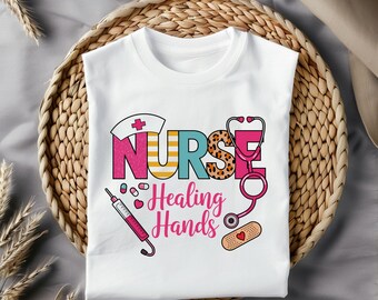 Nurse Png, Healing Hands Png, Nurse Appreciation Png, Stethoscope Png, Nurse Life Png, Cricut Silhouette Cut Files, Digital Download