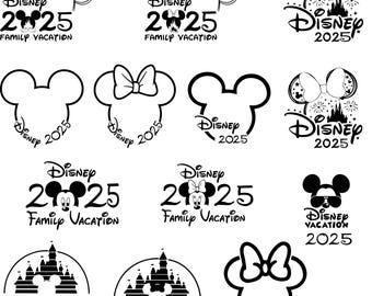 2025 Family Trip Png Bundle, Mickey Minnie Ears Png, Family Vacation Png Files, Castle Clipart Png, Matching Shirt Png for Cricut Silhouette
