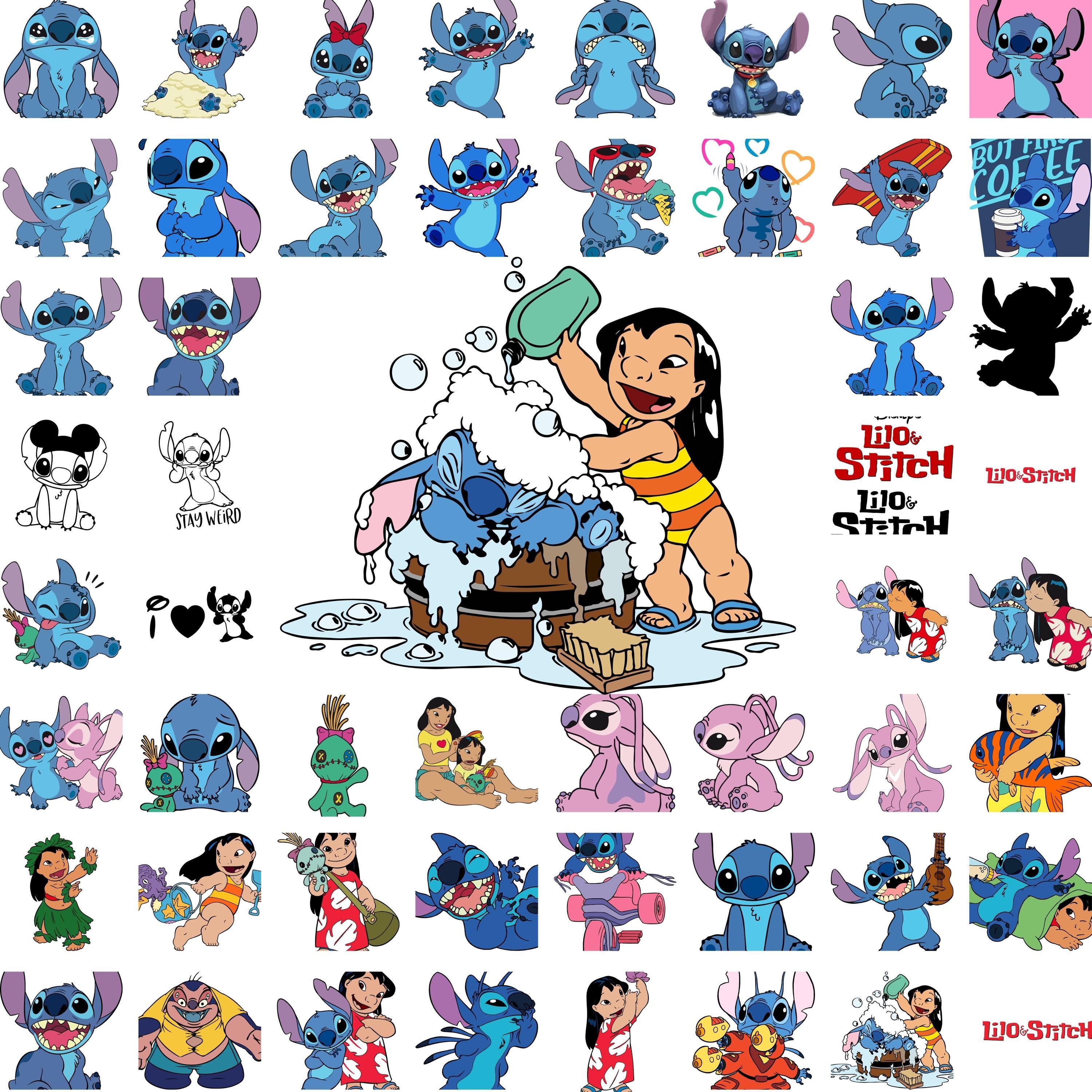 Vector Stish Lilo and Stitch SVG Bundle, Cute Stitch Cartoon Clipart, Ohana Family ...