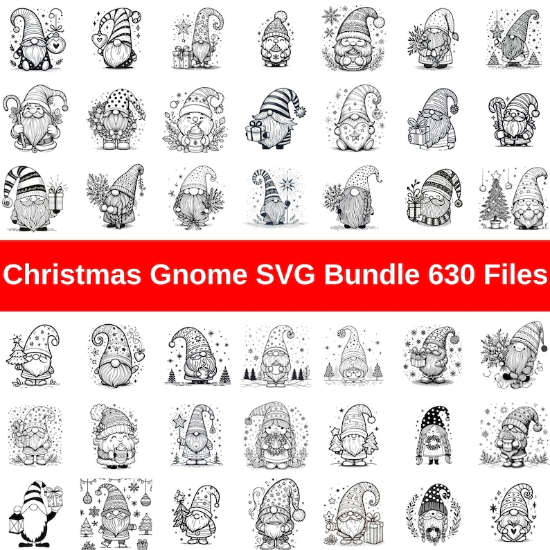 Christmas Gnome SVG Bundle 630 Files, Holiday Gnome Clipart, Winter ...