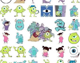 Pakiet SVG „Potwory i Spółka”, „Uniwersytet Potworny” w formacie SVG, Klipart Mike'a Sulley'a Boo, Pliki SVG z kreskówkami, Cyfrowe pobieranie plików PNG do sublimacji Cricut