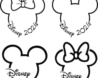 2026 overzicht muisoren SVG-bundel, minimale familievakantie SVG png, bijpassende trip cut-bestanden voor de Cricut silhouet, kasteeloren sublimatie