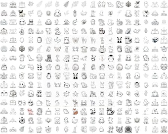 330+ Cute Animal Png Bundle, Baby Animal Png, Kawaii Animal Png, Animal Clipart, Cartoon Png, Kids Animal Png, Cricut Silhouette Cut Files