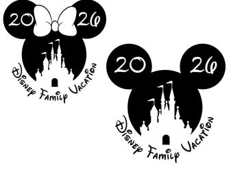 2026 Family Vacation SVG Bundle, Matching Castle Mouse Ears SVG PNG, Family Trip Cut Files for Cricut Silhouette,Magical Kingdom Sublimation