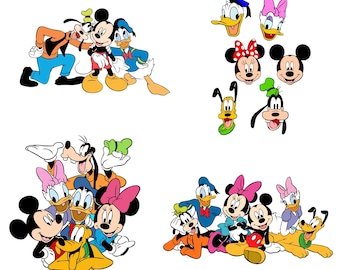 Maus Vektor SVG Bundle, Micky und Freunde Bundle svg, Micky svg, Micky Png, Micky Schnittdatei, Micky Bild, Mickey Minnie Pluto Goofy
