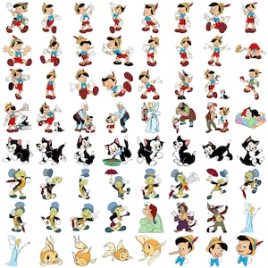 Pinocchio Svg Bundle, Pinocchio Clipart Svg, Jiminy Cricket Svg, Figaro Cat Svg, Pinocchio Characters Svg, Cricut Silhouette Cut Files Png