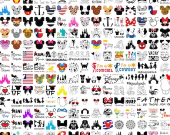 1700+ Mouse SVG Bundle, Minnie Mouse SVG, Mouse Ears PNG, Cartoon Clipart, Cricut Cut Files, Silhouette Vector, Birthday Shirt Design