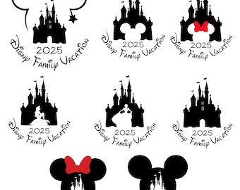 Viaje familiar 2025 (Png), Vacaciones familiares 2025, Reino mágico, Ratón, Modo vacaciones, Diseño de sublimación de viaje familiar, Viaje 2025, Equipo familiar (Png)