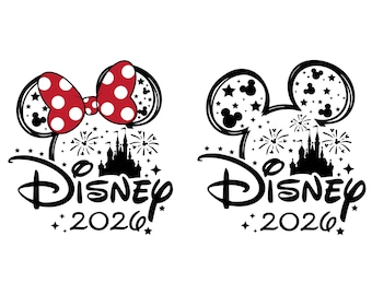 Familie-uitstapje 2026 png-bundel, Magical Kingdom Vacation PNG, familieteam sublimatieontwerp, Castle Head Bow Cut-bestand voor Cricut Silhouette