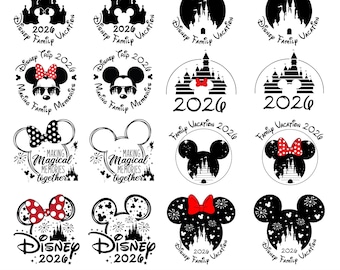Familie-uitstapje 2026 Svg-bundel, 2026 familievakantie Svg, Magical Kingdom Svg, gezinsuitje sublimatie ontwerp, Vacay Mode Svg, Friend Squad Svg